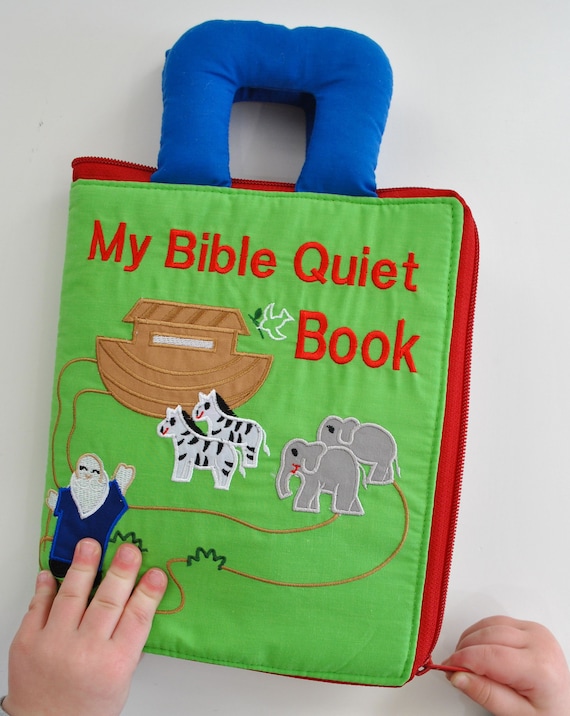 My Bible Quiet Book Church Activity Cloth Toddler Kids Busy Book First Stories of Jesus, Noah, Moses, by My Growing Season Personalize
