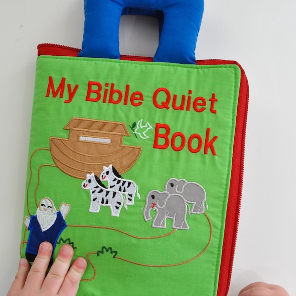 My Bible Quiet Book Church Activity Cloth Toddler Kids Busy Book  Stories of Jesus, Noah, Moses, & More by My Growing Season Personalize