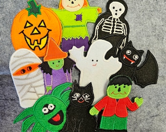 Felt Kids Halloween Finger Puppets by My Growing Season Set of 10 Home Preschool Travel Church