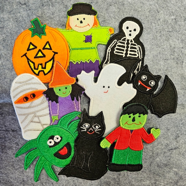 Felt Kids Halloween Finger Puppets by My Growing Season Set of 10 Home Preschool Travel Church