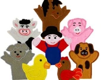 Old MacDonald Farm Animal Felt Interactive Finger Puppets for Toddlers Kids Early Education by My Growing Season