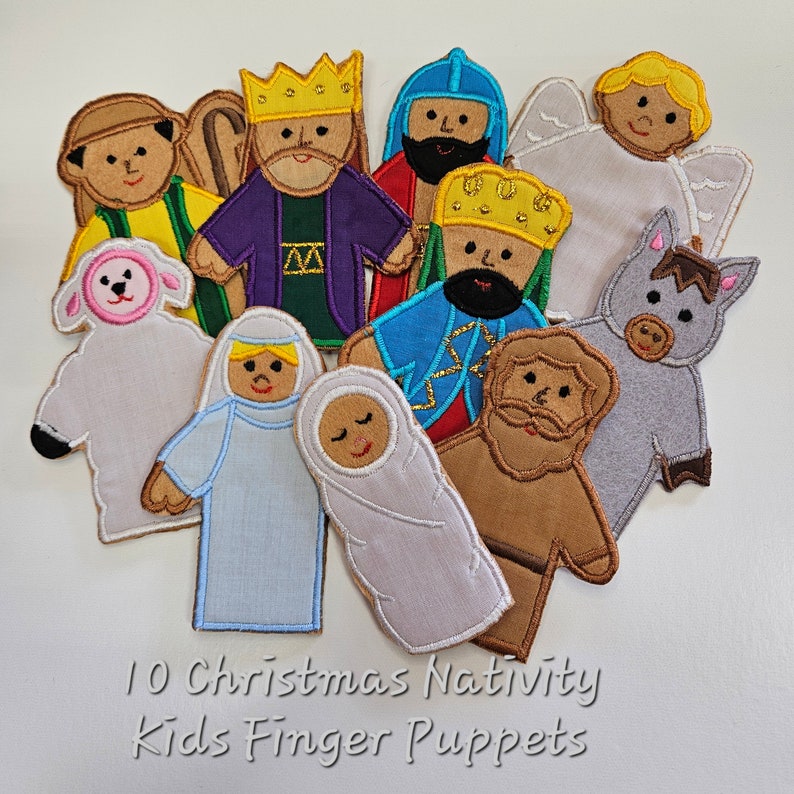 Christmas Story Nativity Manger Felt/embroidered Finger Puppets for ...