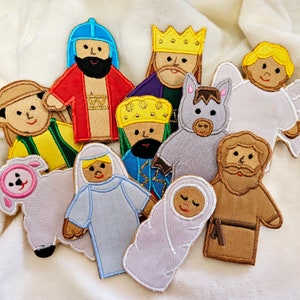 Christmas Story Nativity Manger Felt/embroidered Finger Puppets for ...