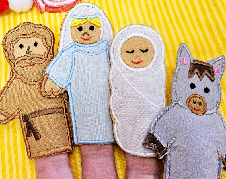Christmas Story Nativity Manger Felt/embroidered Finger Puppets for ...