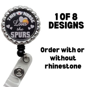 Spurs inspired ID Badge, Badge Holder, ID Badge, Retractable ID Badge, Badge Reel, Badge