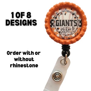 Giants inspired ID Badge, Badge Holder, ID Badge, Retractable ID Badge, Badge Reel, Badge