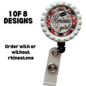 Hurricanes inspired ID Badge, Badge Holder, ID Badge, Retractable ID Badge, Badge Reel, Badge