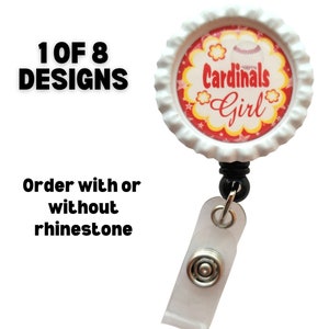 Cardinals inspired ID Badge, Badge Holder, ID Badge, Retractable ID Badge, Badge Reel, Badge
