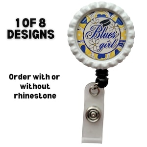 St. Louis Blues NHL Team Retractable Badge Holder Ticket Clip Reel ID  (Badge Reel with Pouch)