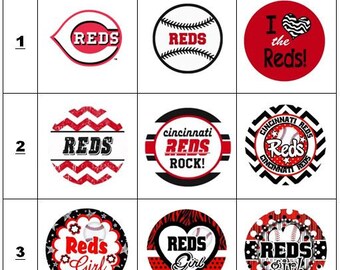Cincinnati Reds Baseball Button Charm Badge Reel