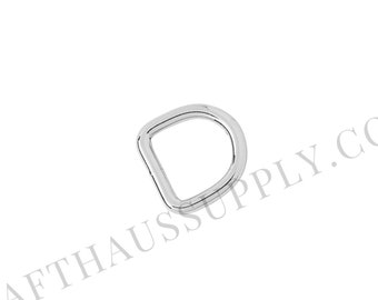 Wuuycoky 0.5 Inner Diameter Silvery D Rings Buckles D-Ring Non-Welded for Webbing Strapping Pack of 100