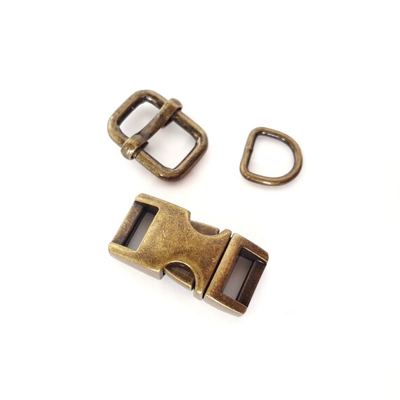 Pet Supplies Dog Collar Hardware Kits 20mm 3/4'' Buckle+ Slide +D ring