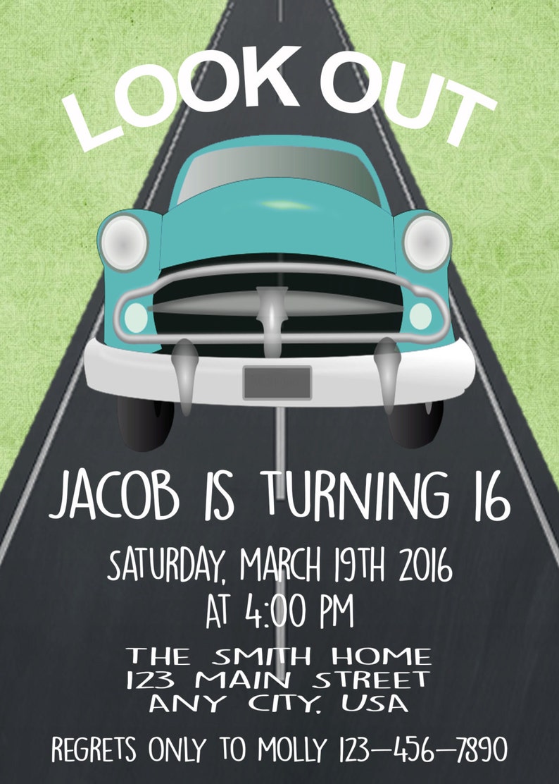 Boy 16th Birthday Invitation Etsy