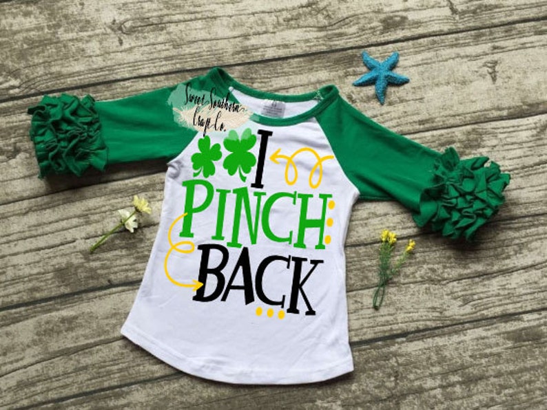 I Pinch Back St. Patricks Day Youth Raglan Baby and Youth | Etsy