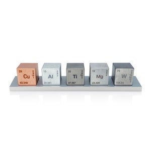 Element 1&quot; Cube Set (Tungsten Alloy, Copper, Titanium, Aluminum, Magnesium)