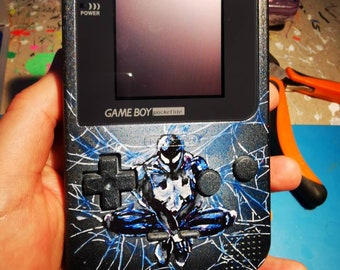 Handpainted Spiderman Gameboy Pocket - With IPS Back-lit Multi-Colour Display