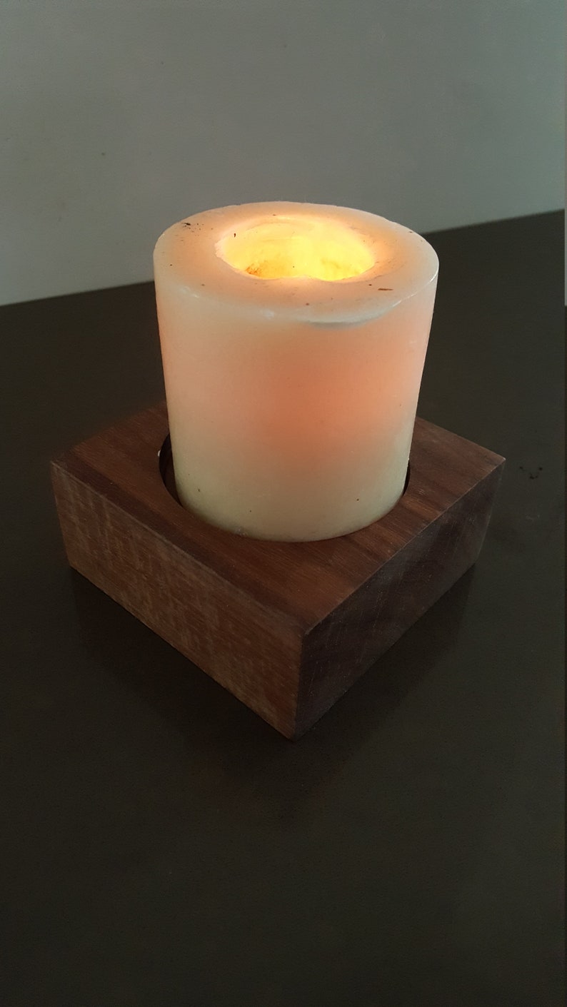 Set of two candle blocks / Wood candle blocks / Wood coasters Etsy