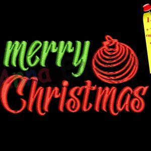 Merry Christmas Embroidery Design: Holiday Machine Pattern (PES) (Instant Download)