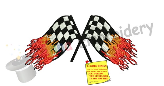 race flag embroidery design