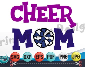 Cheer Mom SVG, Pom Pom Cutting Files (Digital Download)