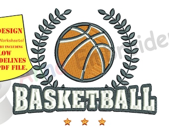 Basketball Ball Embroidery Design-Machine Embroidery Patterns- Sports-Instant Download-PES