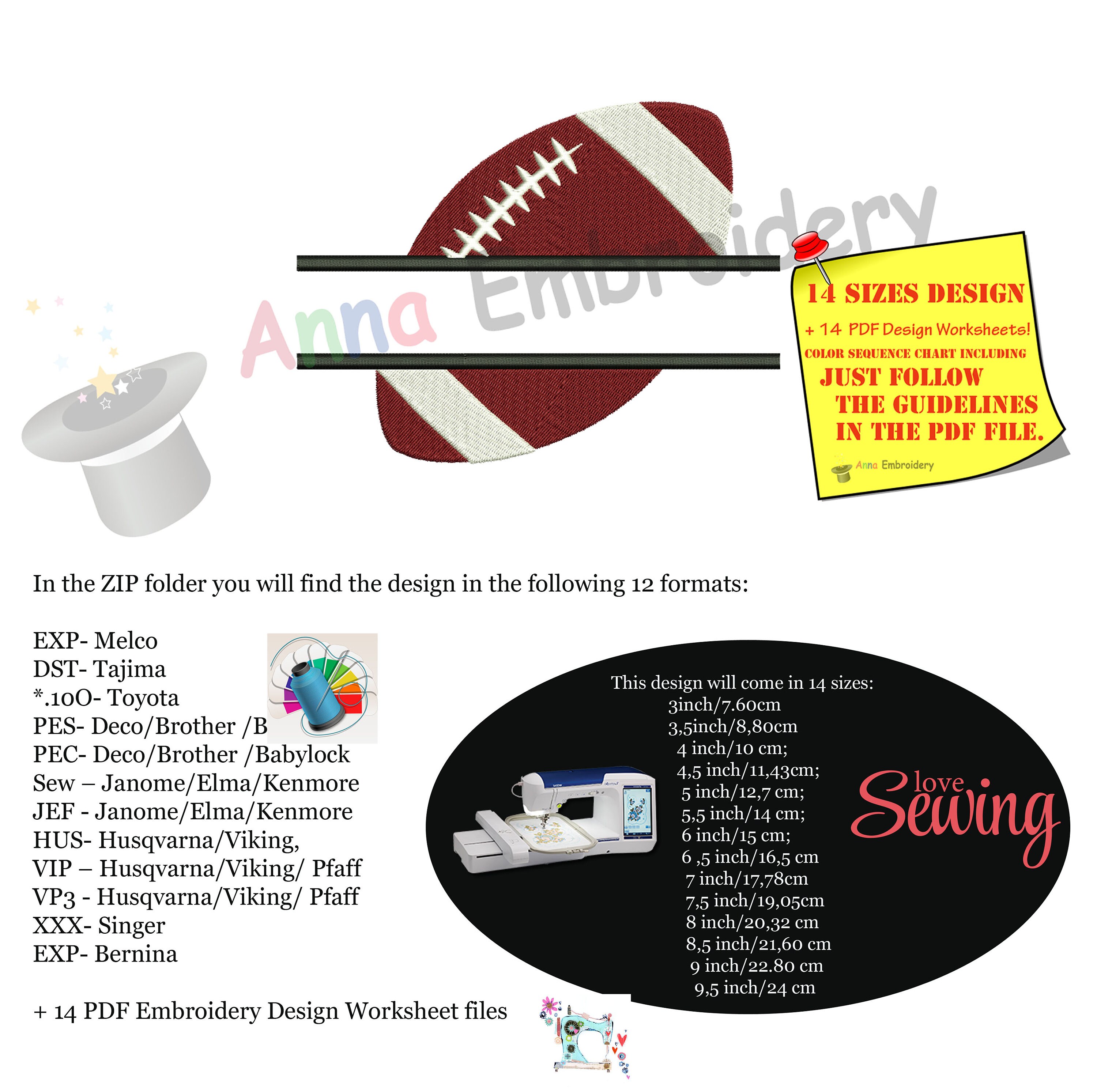 Football Embroidery Design: Sports Ball Machine Pattern (PES) (instant ...