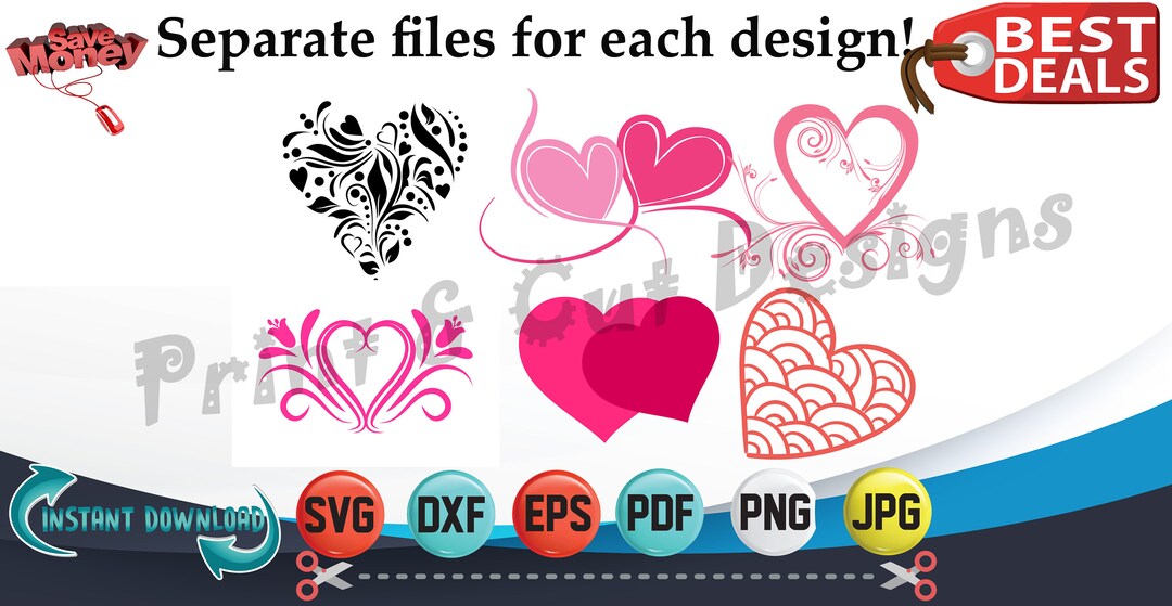 Hearts SVG Bundle Cut Files-love Svg-valentine's Day - Etsy