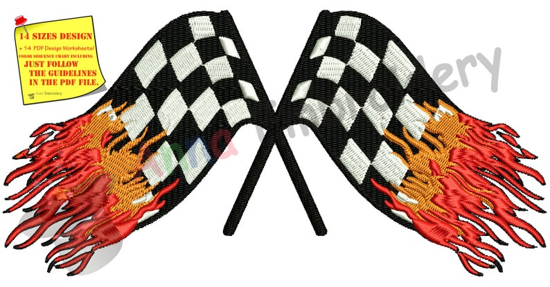 Race flag embroidery design racing flags designsports  etsy Race flag embroidery design racing flags designsports  etsy