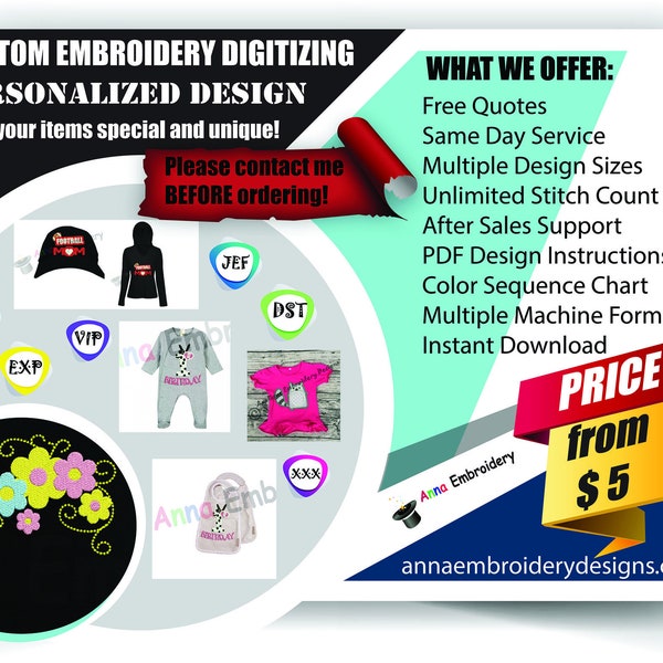 Custom Embroidery,Personalized Design,Logo Digitizing Service