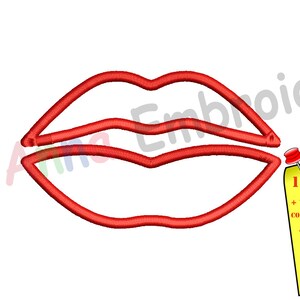 Lips Embroidery Design- Sexy Lips Silhouette Design -Machine Embroidery Patterns-Instant Download-PES