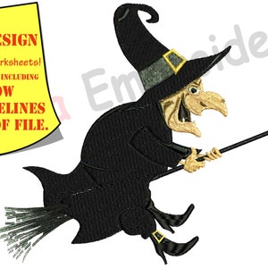 Halloween, Design Ricamo Strega,magia,Stregoneria,cartone animato,modelli di macchina,punto riempito,modelli,10 dimensioni, 9 formati