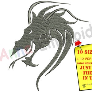 Dragon Head Embroidery Design-Machine Embroidery Patterns-Instant Download-PES