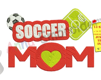 Motif de broderie Soccer Mom – Motif de broderie sport (téléchargement instantané)