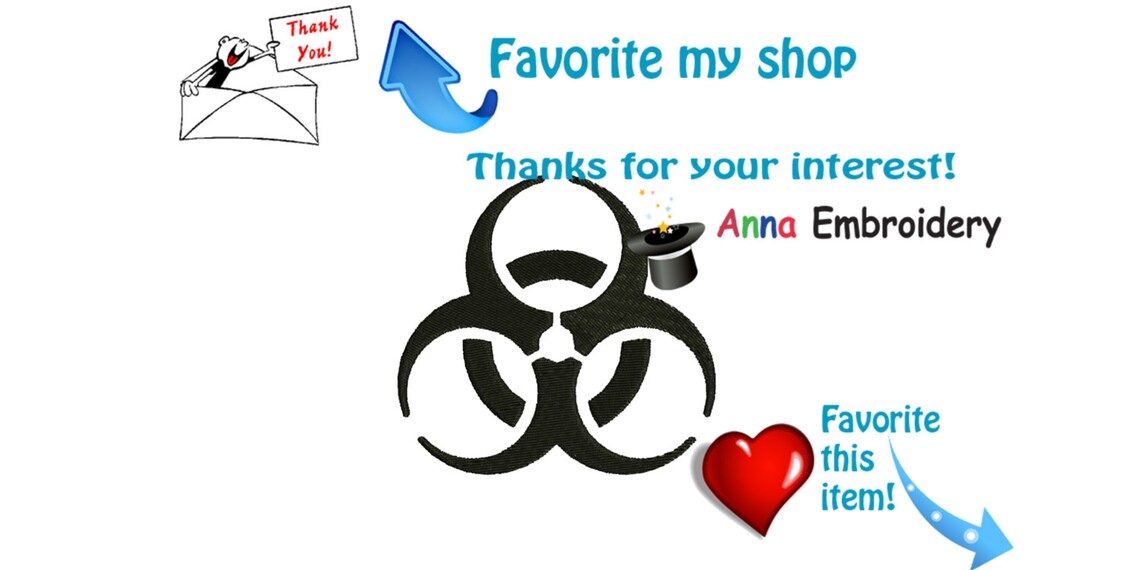 Biohazard Symbol Machine Embroidery Design, Filled Stitch (8 Sizes) - Etsy