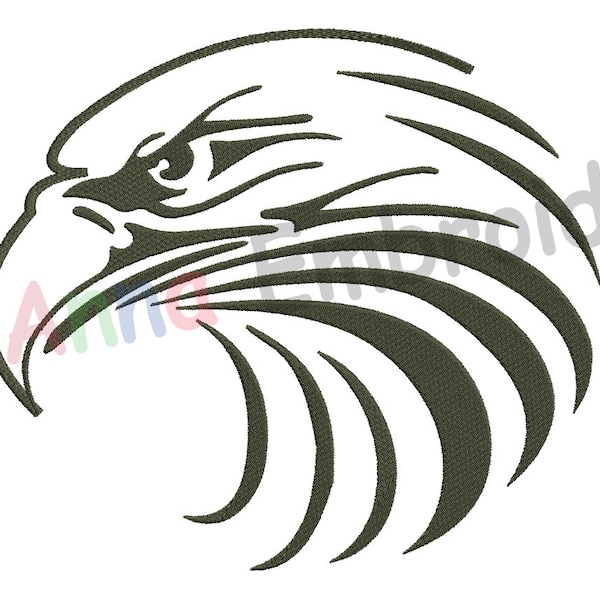 Eagle Head Embroidery Design- Grey Eagle Embroidery-Machine Embroidery Patterns-Instant Download-PES