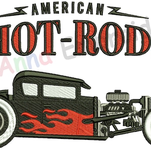Car Hot Rods Embroidery Design- American Hot Rod-Vintage Car Hot Rod -Machine Patterns-Instant Download-PES