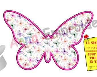 Butterfly Applique Design -Machine Applique Embroidery Patterns-Instant Download-PES