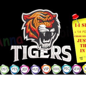 TIGER Head EMBROIDERY Design,Sports Embroidery Design,Tigers Embroidery,Machine Embroidery Designs,Embroidery Pattern