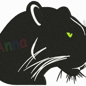 Black Panther machine embroidery,wild animals design, Machine embroidery design,filled stitch, panther, puma, 8 sizes, 8 formats