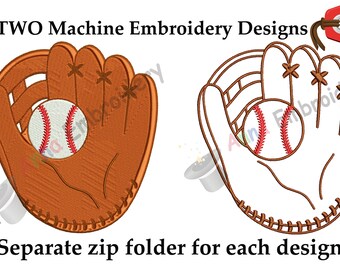 Baseball Mitt Embroidery Design, Sports Glove Patterns (Instant Download)