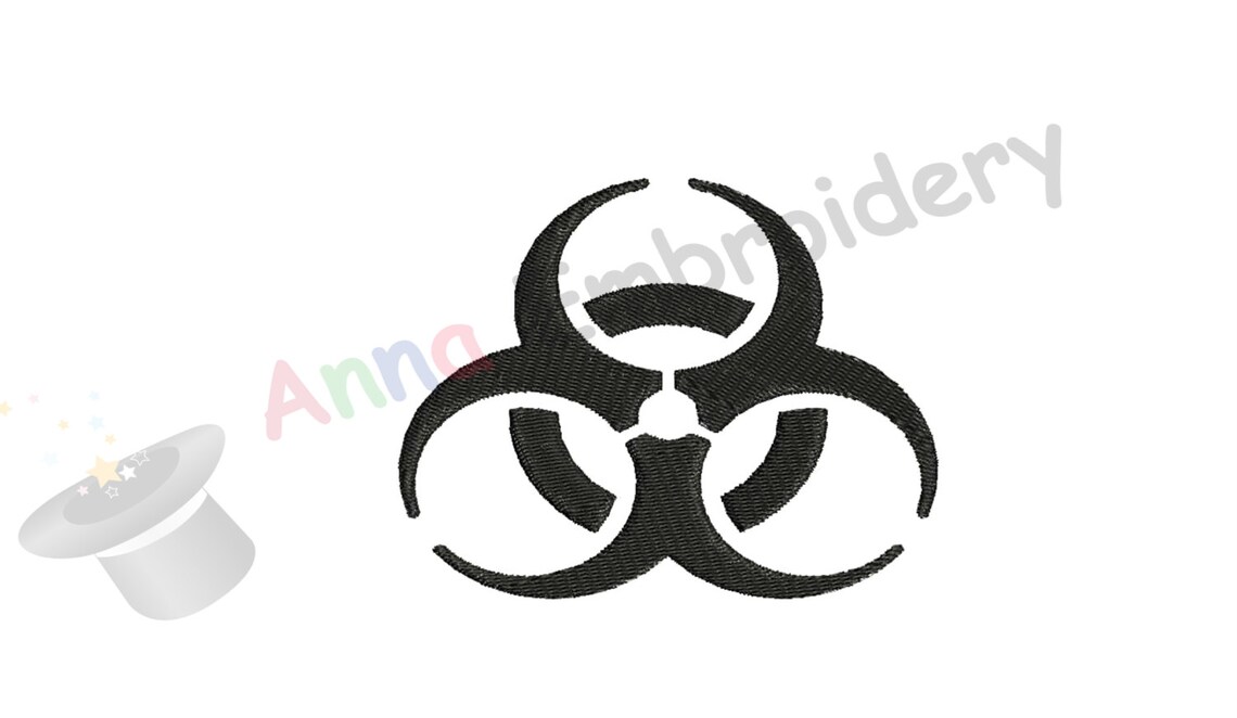 Biohazard Symbol Machine Embroidery Design, Filled Stitch (8 Sizes) - Etsy