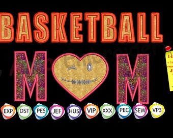 Basketball Mom Applique Design-Sports Applique-Basketball Applique-Machine Applique Embroidery Patterns-Instant Download