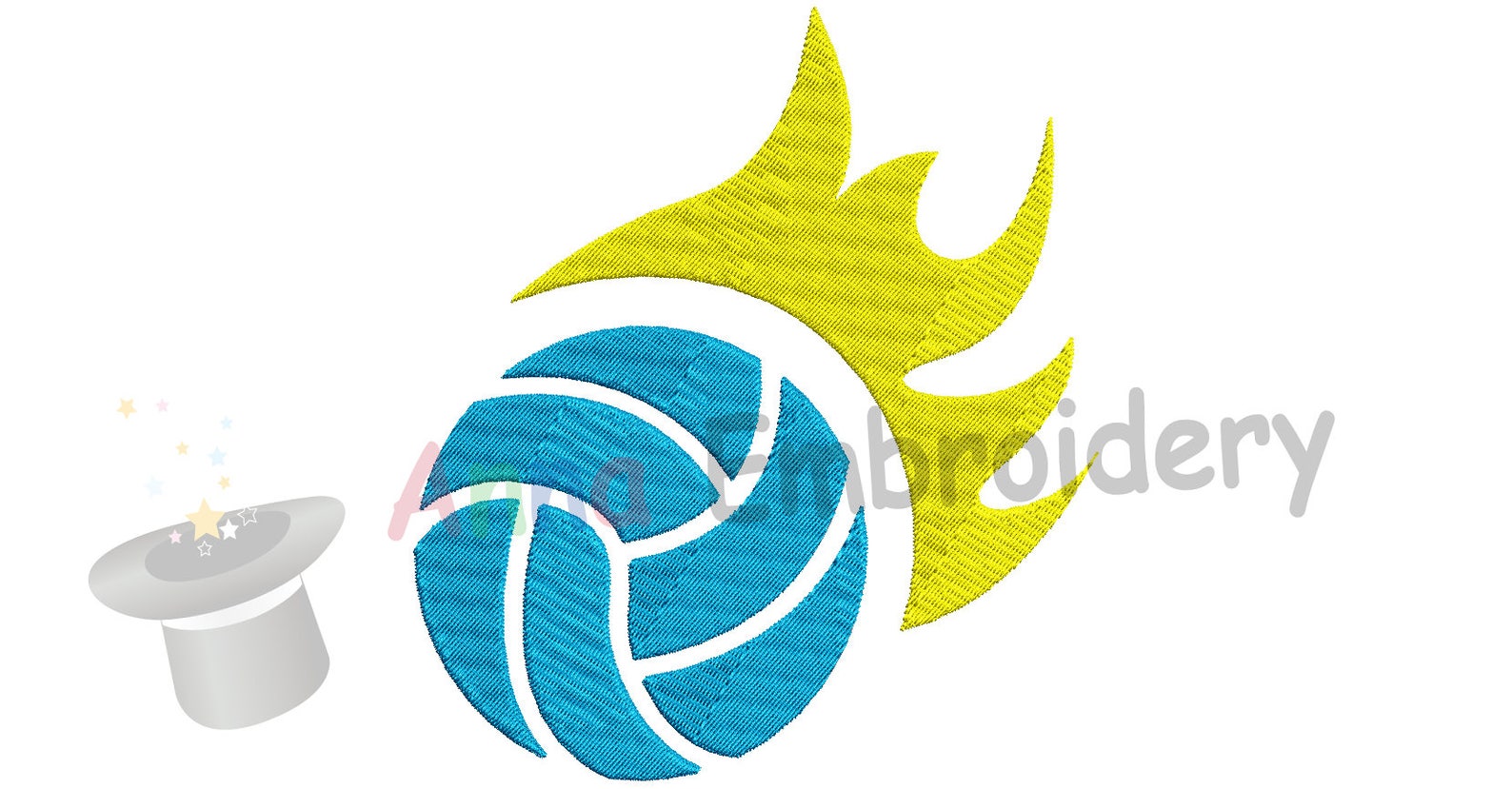 Volleyball Embroidery Designfalmes Ballsport Etsy