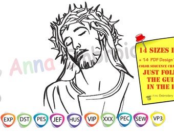 Jesus Christ Embroidery Design, Easter, Christmas (Digital Download)