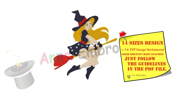 Sexy Witch Halloween Embroidery Designs-Pretty Witch-American Witch-Witchcraft -Fairytale-Machine Embroidery Patterns-Instant Download-PES