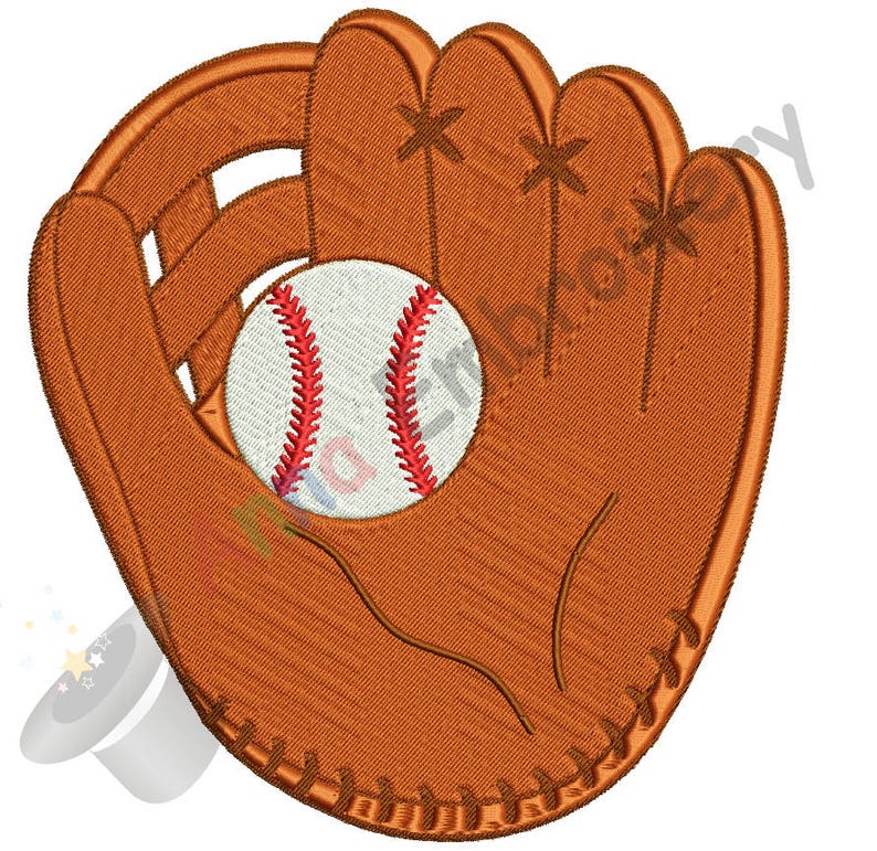 Baseball Mitt Embroidery Design Baseball Gloves Designsports Etsy