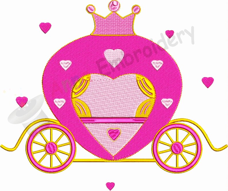 Princess carriage machine embroidery designembroidery for  etsy Princess carriage machine embroidery designembroidery for  etsy