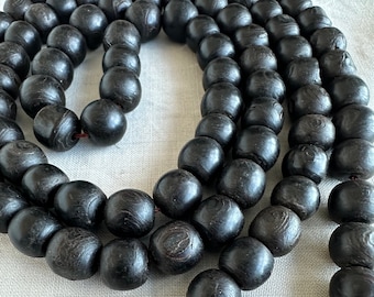 Antique Yemeni Red Sea Natural Black Coral (Yusr) Beaded Tasbih