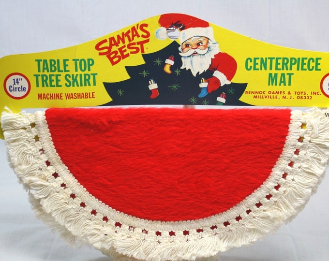 Vintage Santa's Best Table Top Tree Skirt MIP 1970's Etsy