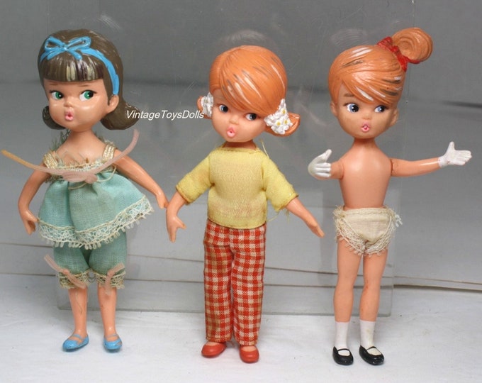 Vintage 1965 Hasbro Dolly Darlings hatbox Dolls Lot...cathybethkaren